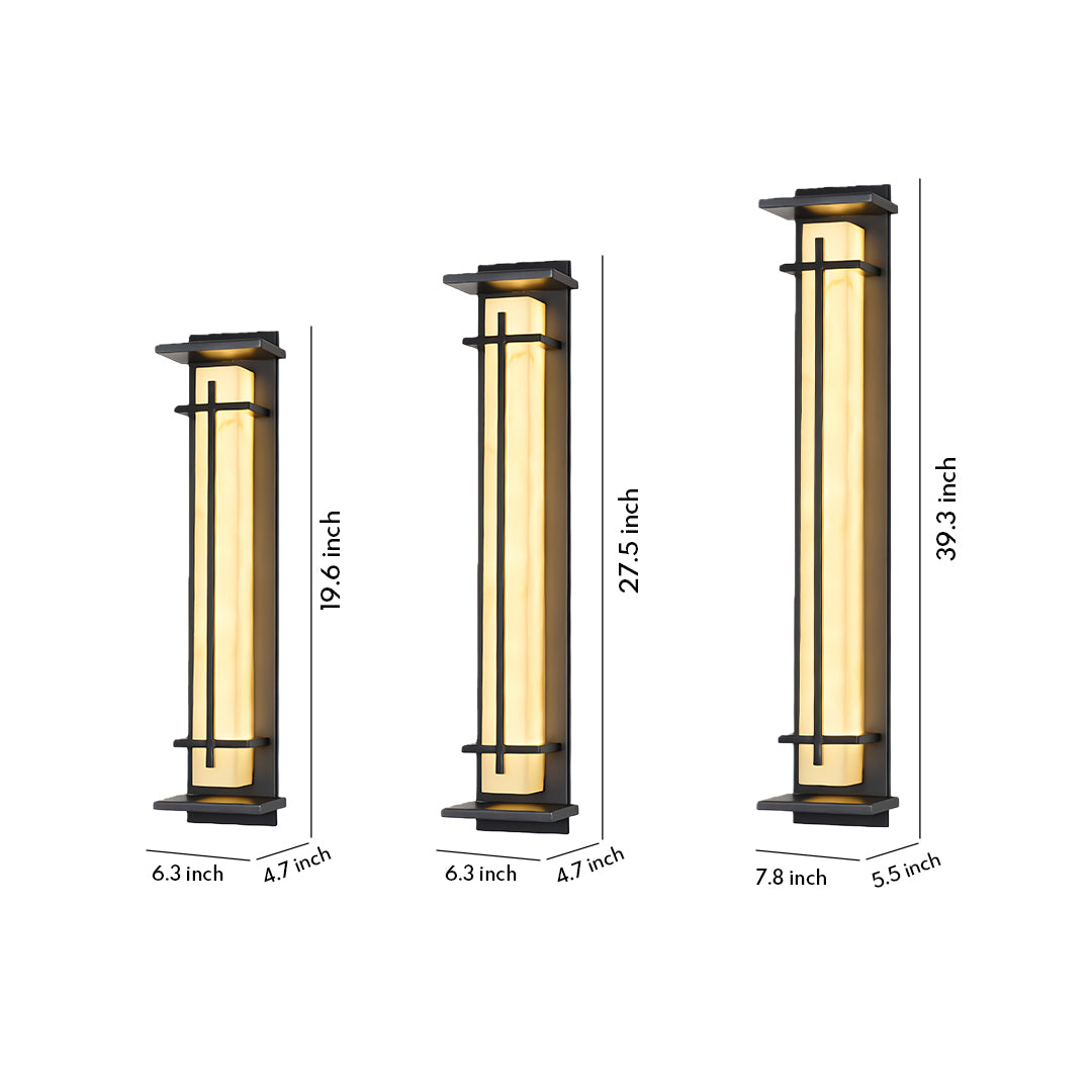 Minimalist Waterproof Outdoor Wall Light in Black Stainless Steel