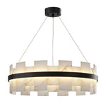 Aurelia Copper Modern Chandelier with Cloud Stone Shade
