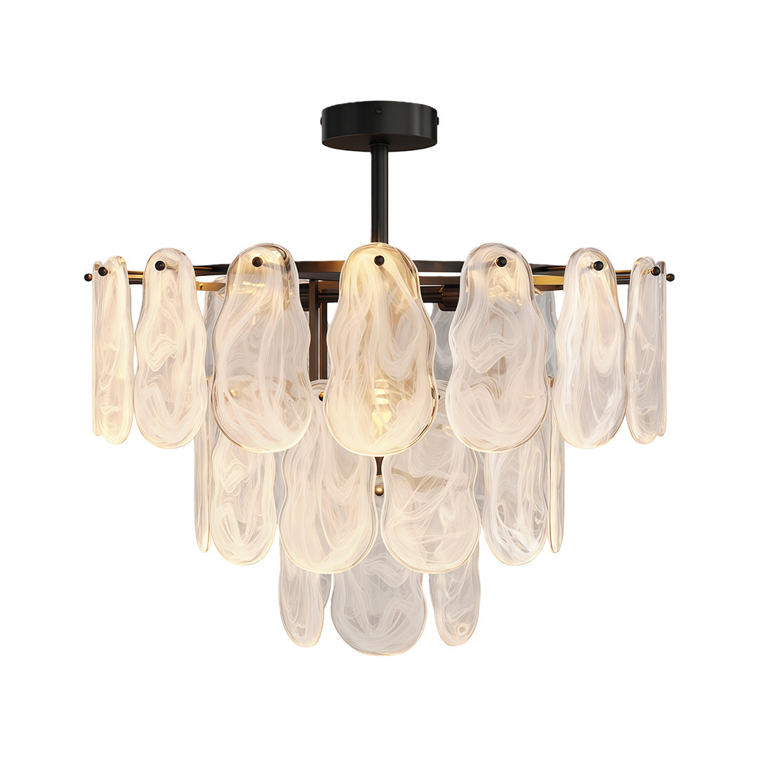 Aurelia Mid-Century Modern Copper Glass Chandelier