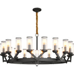 Lumière Cascade: Modern Copper Glass Drop Chandelier for Elegant Interiors