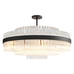Full Copper Modern Chandelier with Clear Glass Shade for Dining Room and Living Room