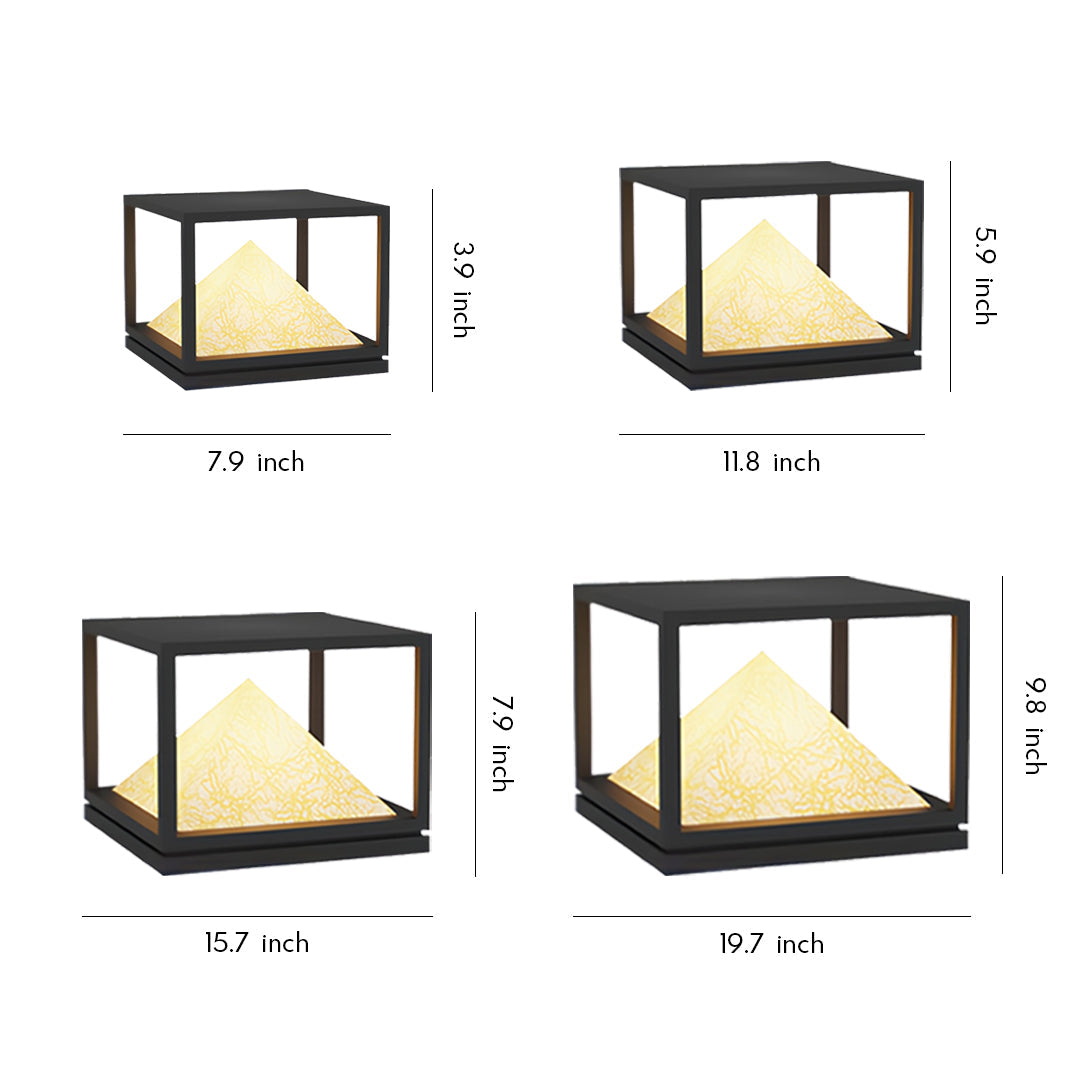 Aurelia Outdoor Pillar Light in Artificial Marble and Stainless Steel