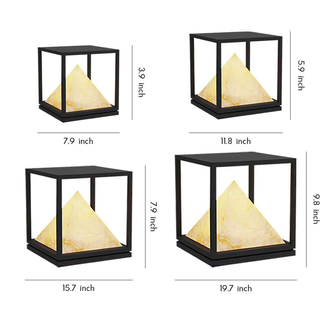 Aurelia Outdoor Pillar Light in Artificial Marble and Stainless Steel