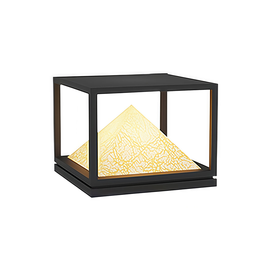 Aurelia Outdoor Pillar Light in Artificial Marble and Stainless Steel