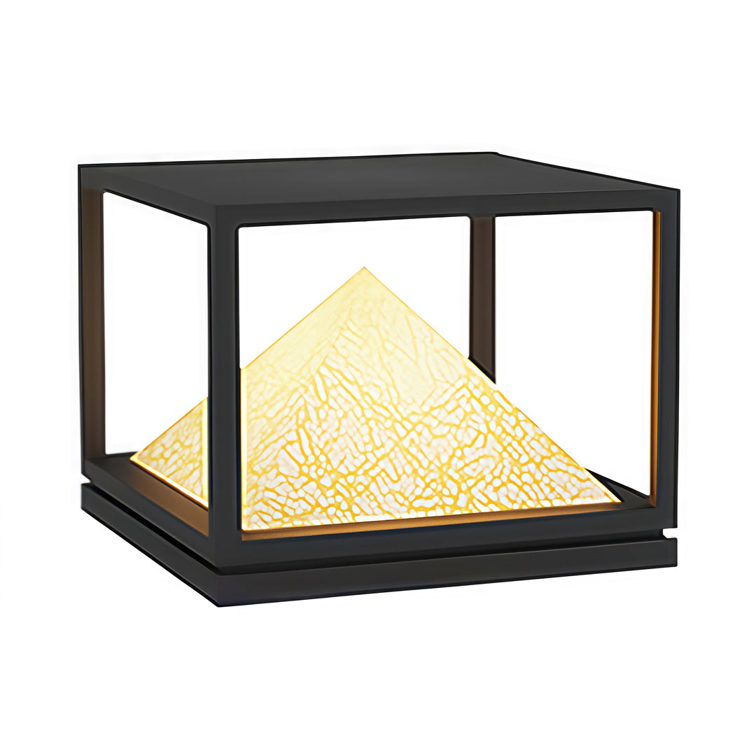 Aurelia Outdoor Pillar Light in Artificial Marble and Stainless Steel