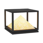 Aurelia Outdoor Pillar Light in Artificial Marble and Stainless Steel