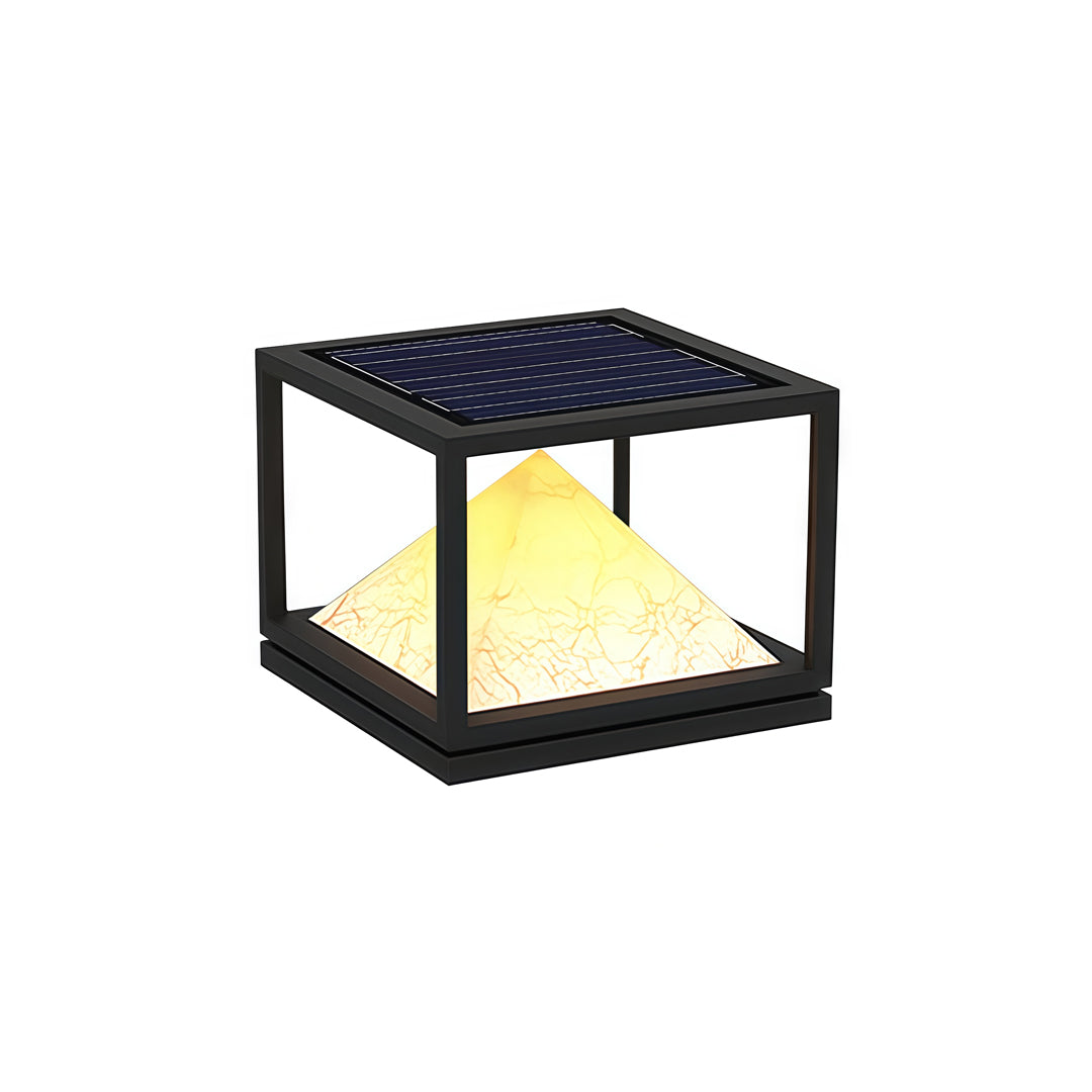 Aurelia Outdoor Pillar Light in Artificial Marble and Stainless Steel
