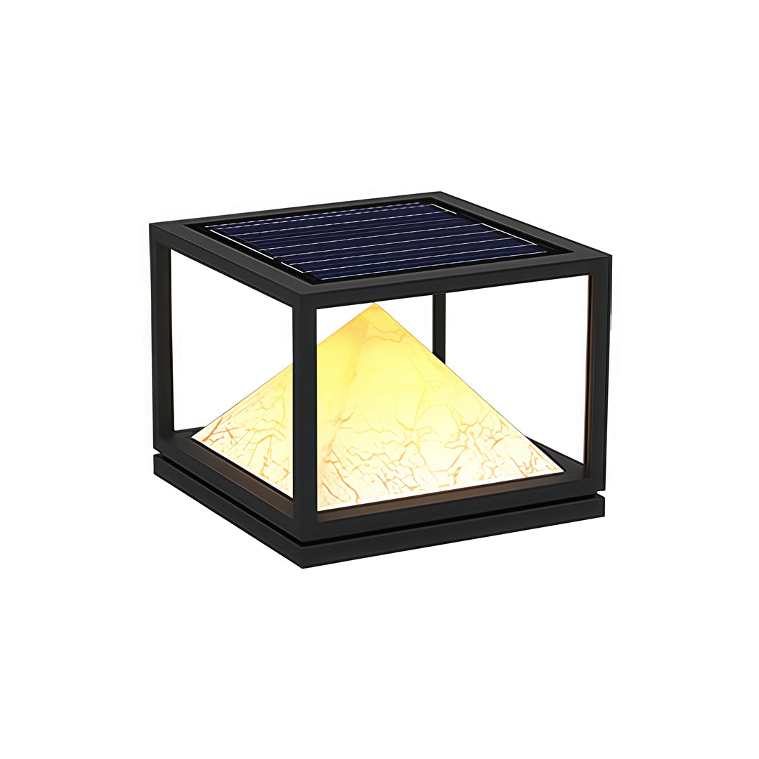 Aurelia Outdoor Pillar Light in Artificial Marble and Stainless Steel