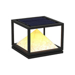 Aurelia Outdoor Pillar Light in Artificial Marble and Stainless Steel