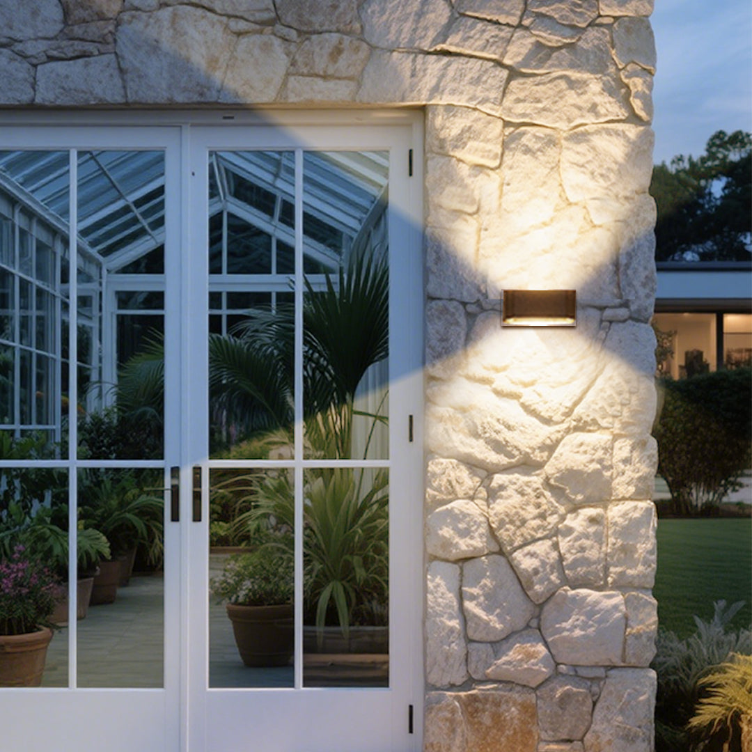Nordic Minimalist Outdoor Up and Down Wall Light in Black Aluminum