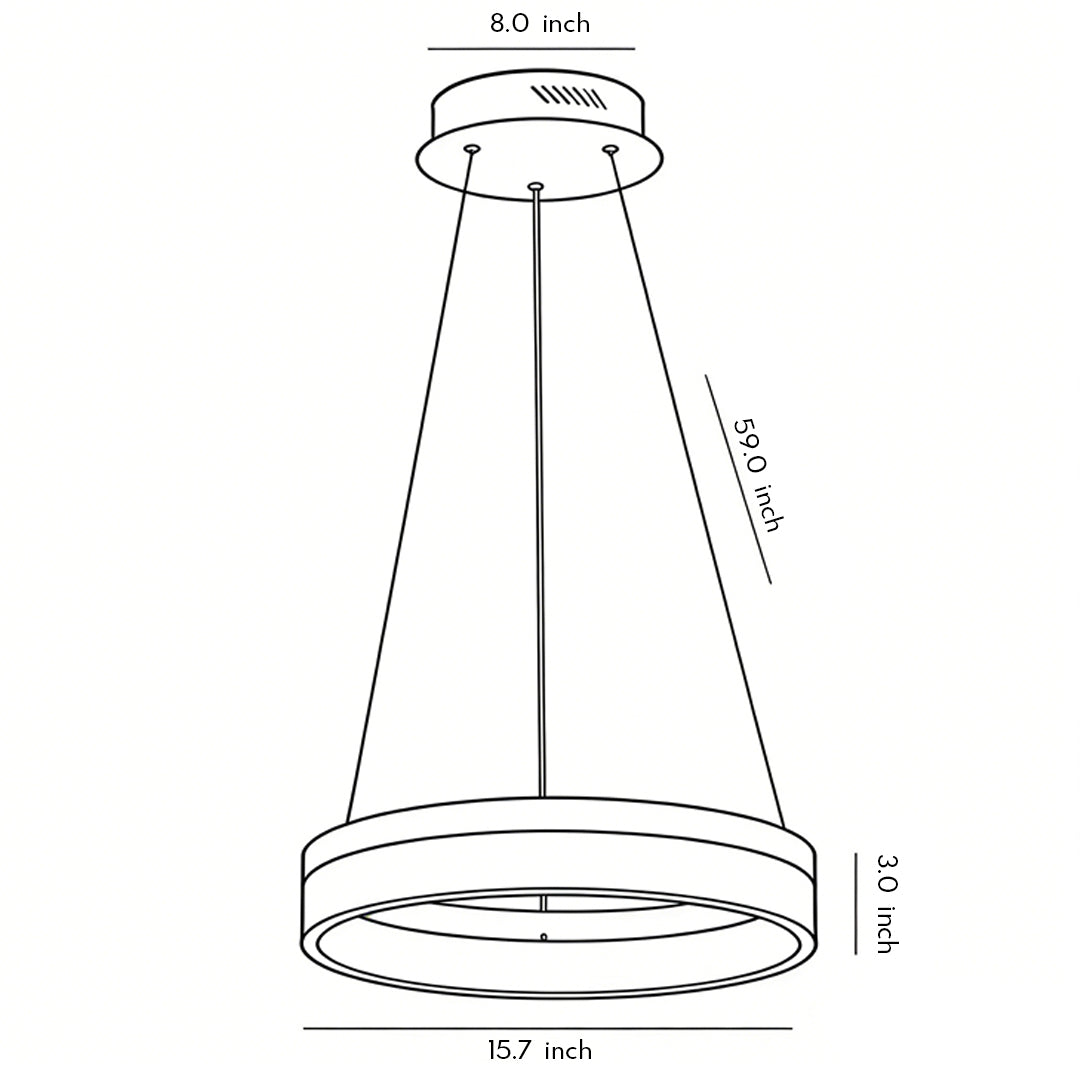 Halo LED Pendant Light in Black Aluminum for Modern Interiors