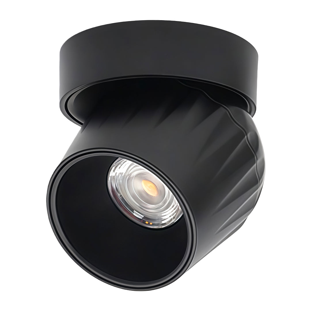 Rotating LED Spotlight with Anti-Glare COB, Surface Mount Aluminum
