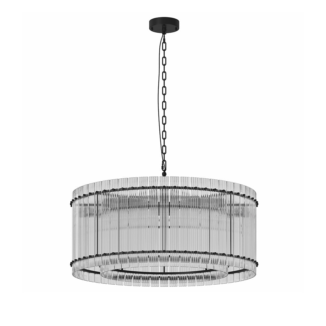 Artisan Iron and Glass Chandelier with Adjustable Chain, 8 or 10 Lights