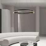 Black Round Chandelier Minimalist Italian Glass Pendant Light
