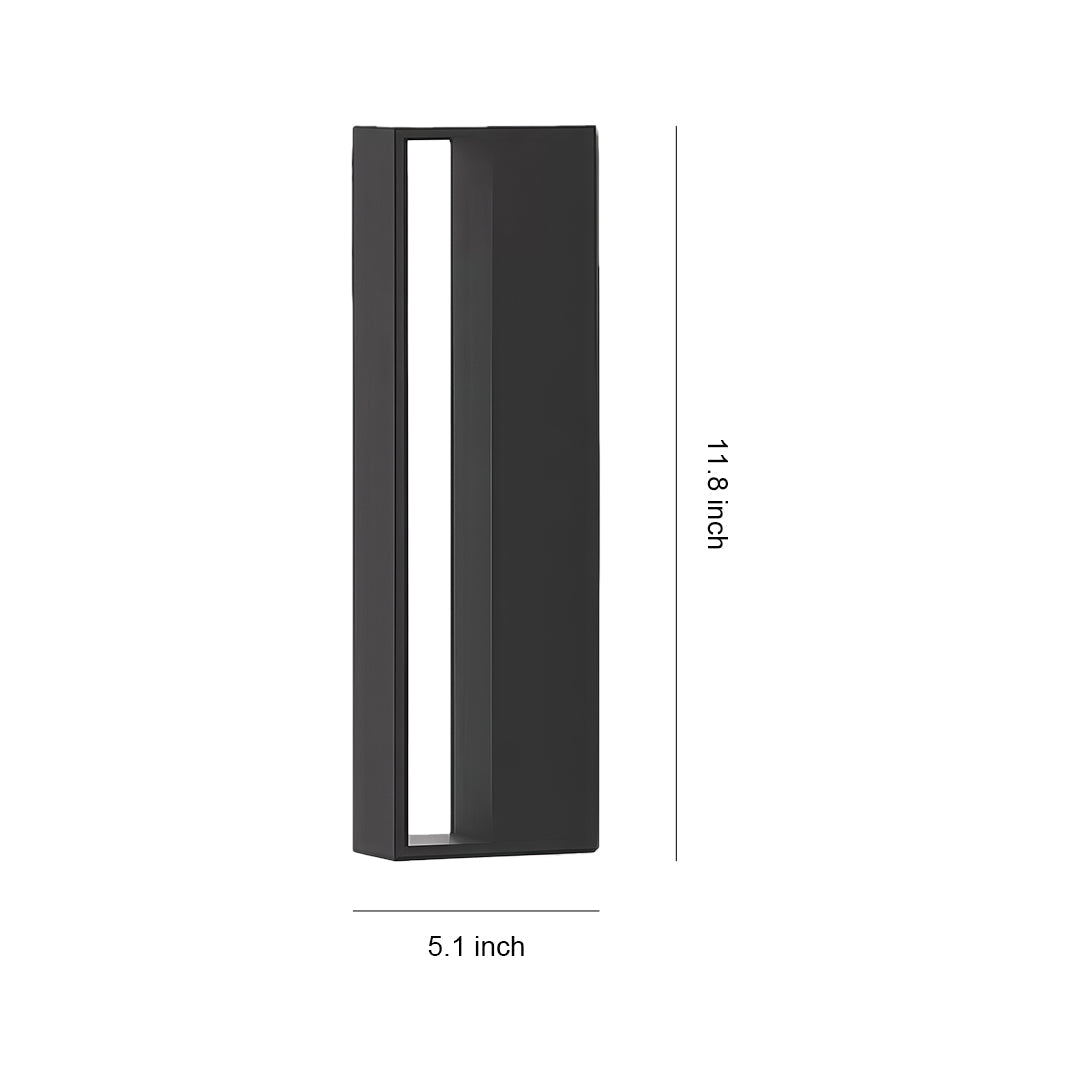 Modern Outdoor Wall Sconce in Matte Black Stainless Steel with Warm LED Light