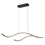 Wavy LED Pendant Light with Adjustable Height in Metallic Finishes
