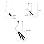 Cylindrical Black Pendant Light with Clear Glass Shade