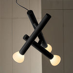 Cylindrical Black Pendant Light with Clear Glass Shade
