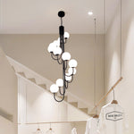 French Elegance Spiral Globe Chandelier in Gold or Black, 8 or 12 Lights