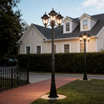 European Three-Light LED Post Lamp for Villa Gardens