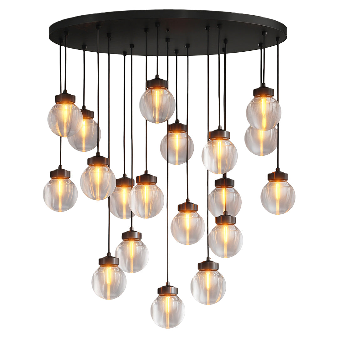 Luxury Copper Chandelier with Clear Glass Shades for Modern Interiors