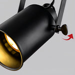 Industrial Black Track Lighting Fixture with Adjustable Spotlights