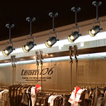 Industrial Black Track Lighting Fixture with Adjustable Spotlights