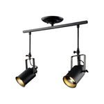 Industrial Black Track Lighting Fixture with Adjustable Spotlights