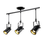Industrial Black Track Lighting Fixture with Adjustable Spotlights