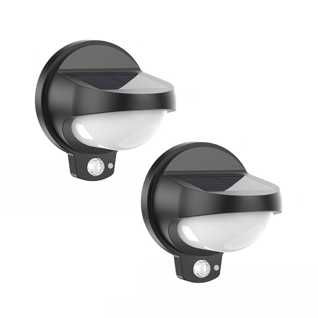 Aria Solar Wall Sconce Set of Two in Matte Black
