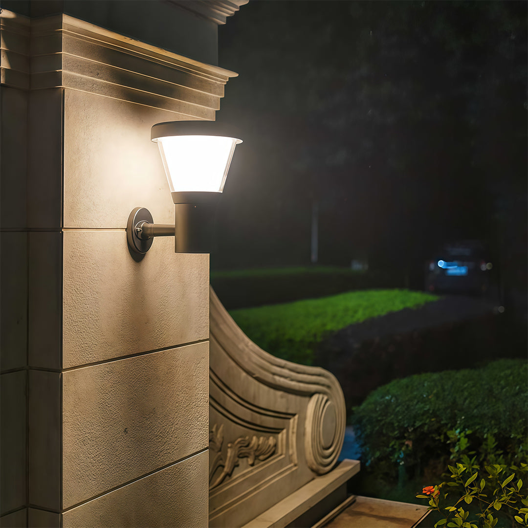 Modern Outdoor Wall Sconce with Curved Arm – Waterproof LED Garden Light