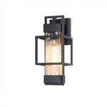 Vintage Wrought Iron Outdoor Wall Sconce with Clear Glass Shade