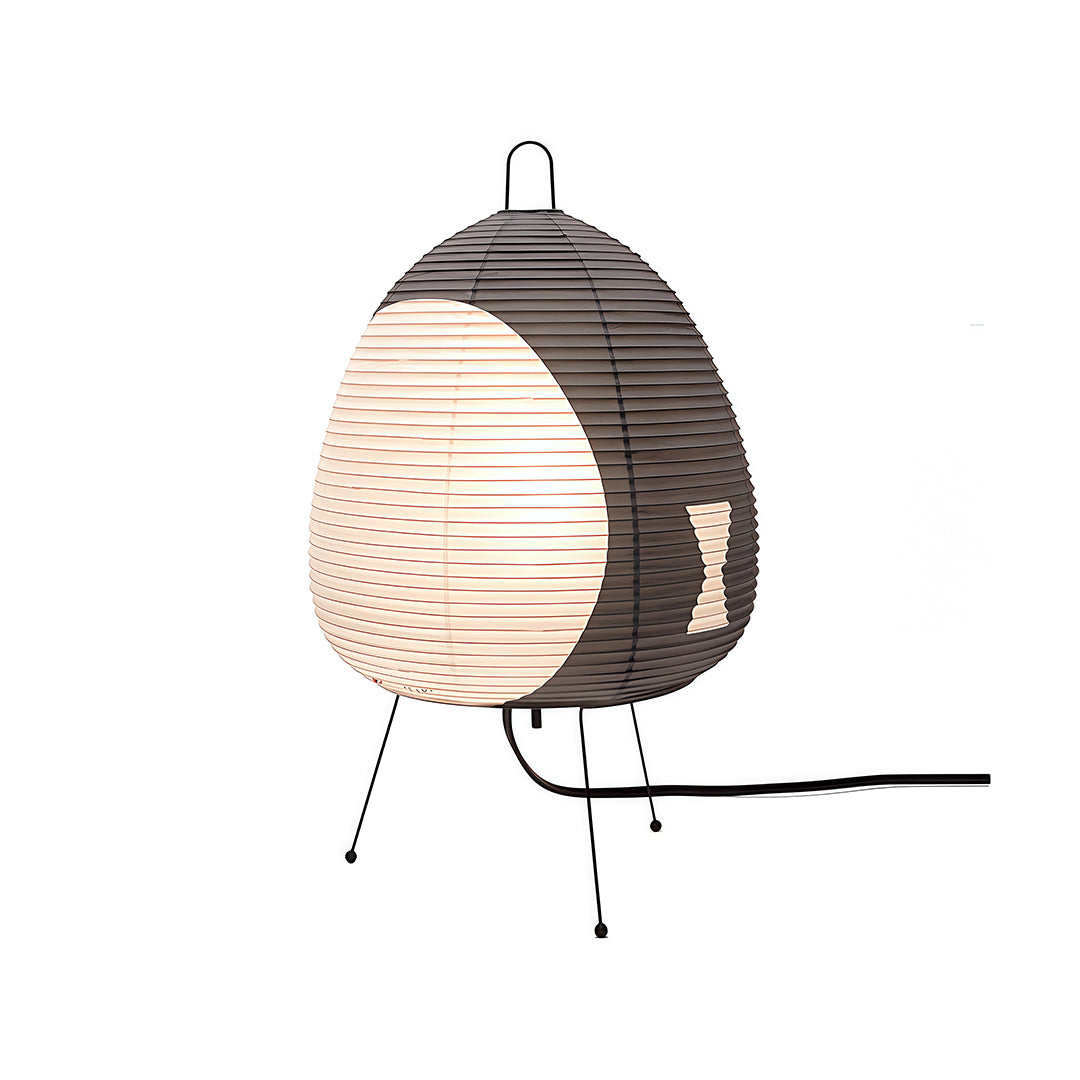 Wabi-Sabi Rice Paper Table Lamp with Aluminum Frame, Minimalist Japanese Design for Bedroom & Study