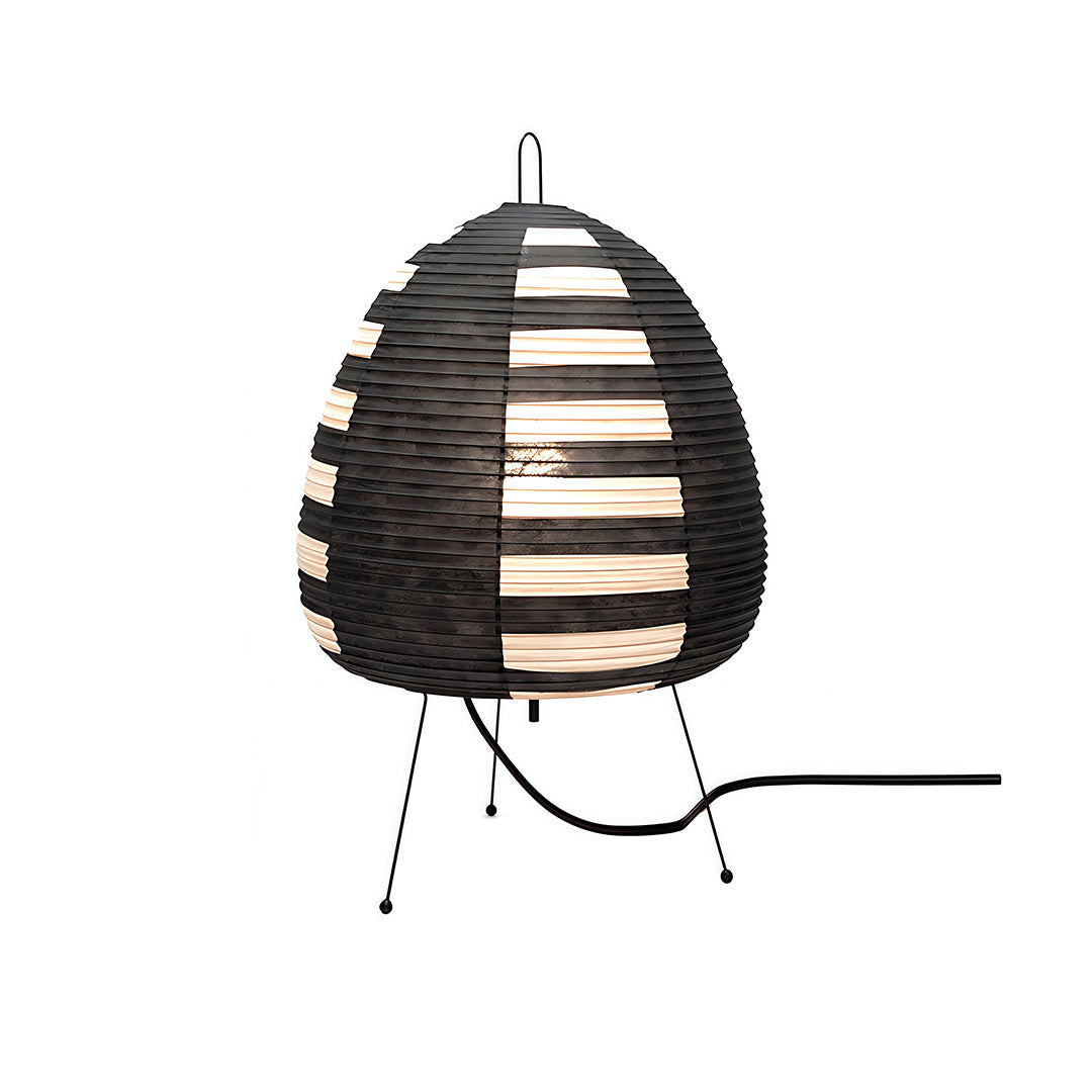 Wabi-Sabi Rice Paper Table Lamp with Aluminum Frame, Minimalist Japanese Design for Bedroom & Study