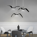 Wing Pendant Light Modern Seagull LED Metal Hanging Lamp