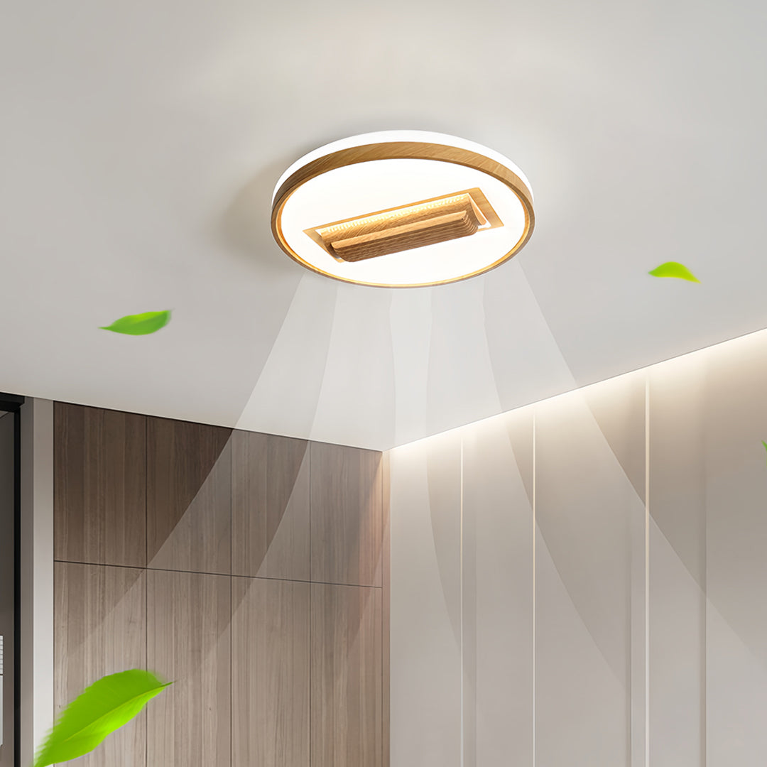 Aura Bladeless Ceiling Fan with Integrated LED Light | Modern Flush Mount