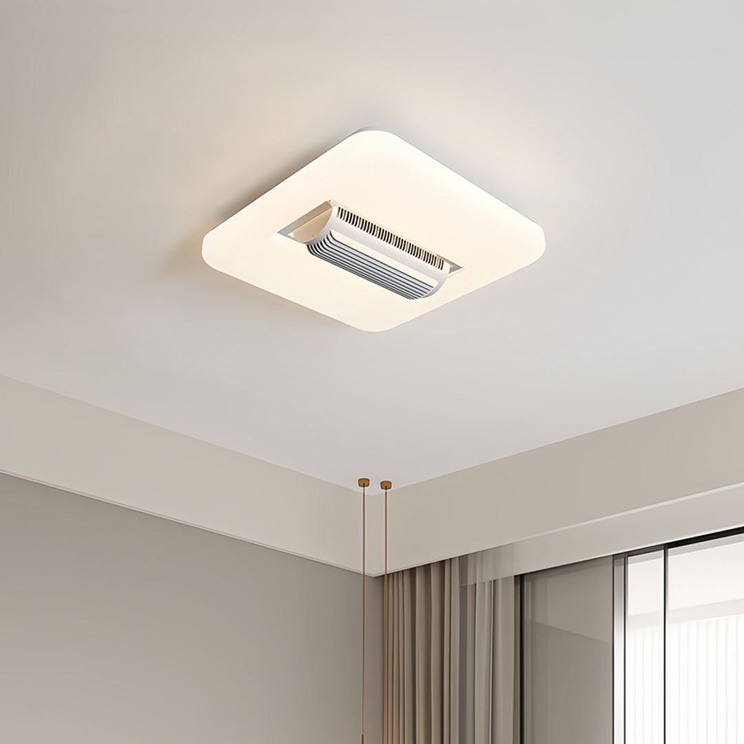Aura Bladeless Ceiling Fan with Integrated LED Light | Modern Flush Mount