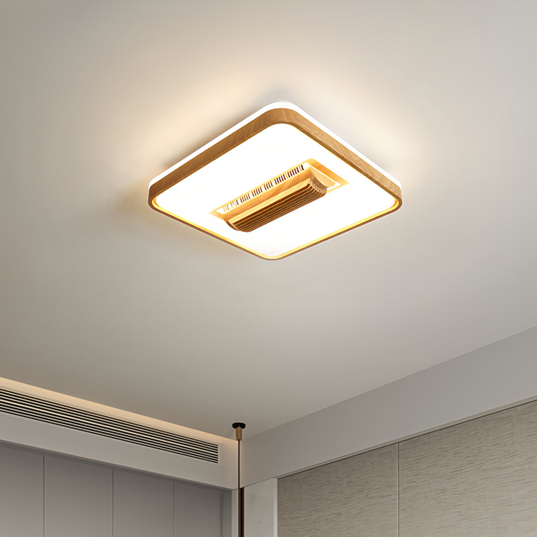 Aura Bladeless Ceiling Fan with Integrated LED Light | Modern Flush Mount