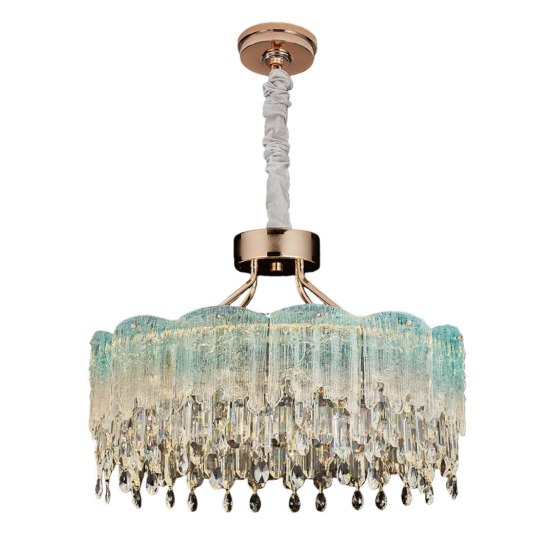 French Crystal Glass Fringe Chandelier | Luxury LED Ceiling Light