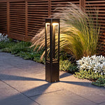 Modern Aluminum Bollard Landscape Light with Warm LED Glow