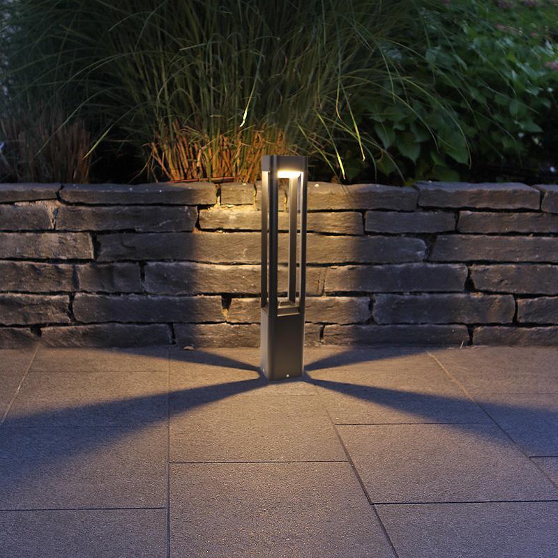 Modern Aluminum Bollard Landscape Light with Warm LED Glow