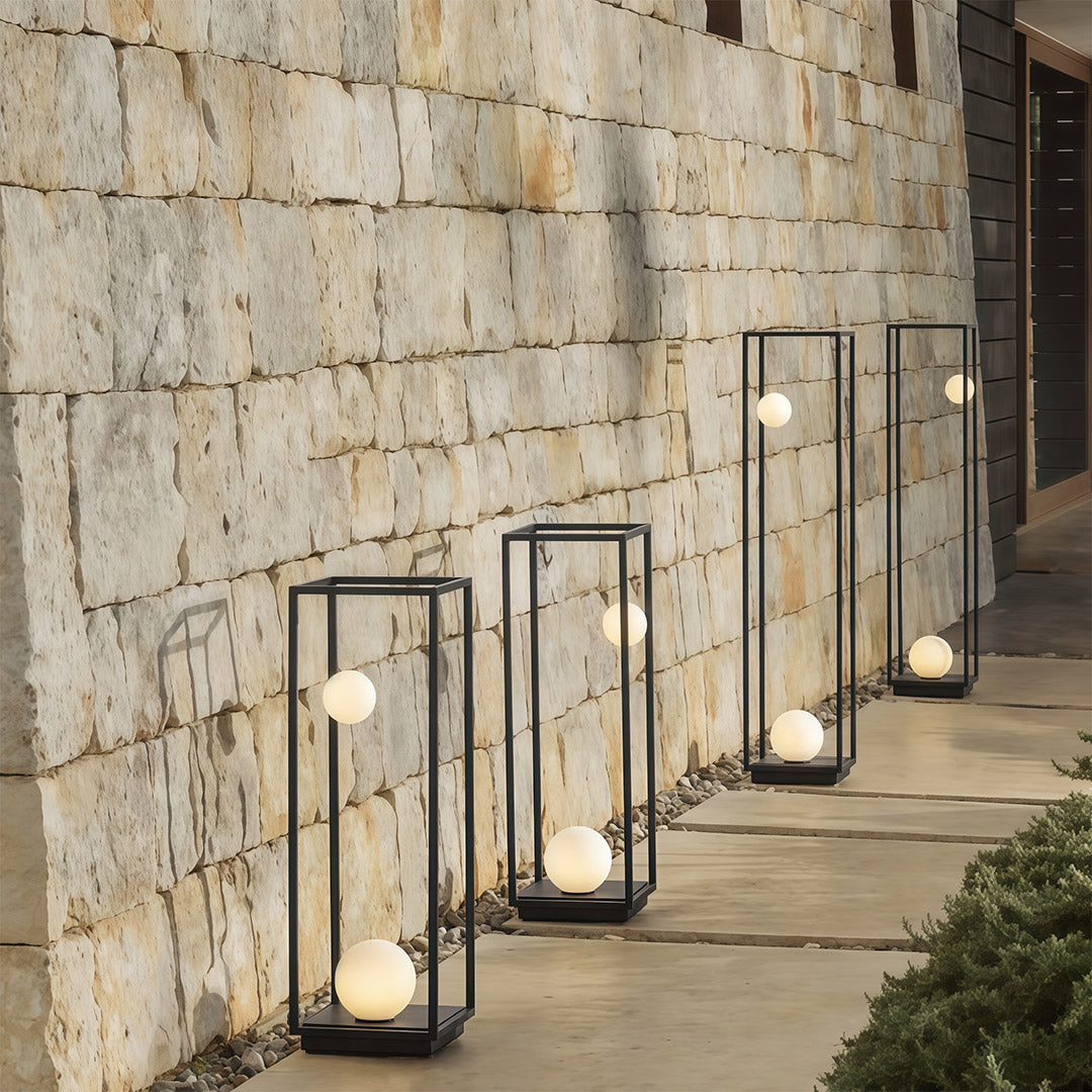 Lunar Bollard Outdoor Light – Modern Aluminum Landscape Lamp for Courtyard & Pathway