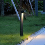 Modern Black Aluminum Bollard Path Light for Garden Walkways