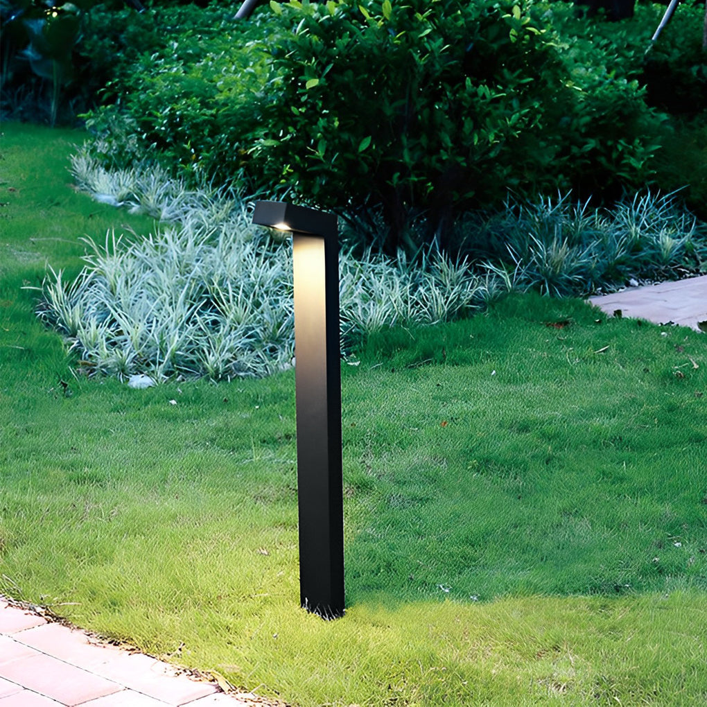 Modern Black Aluminum Bollard Path Light for Garden Walkways