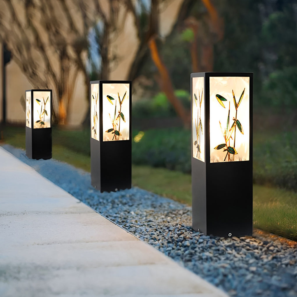 Modern Square LED Bollard Pathway Lights – Sculptural Outdoor Landscape Lighting