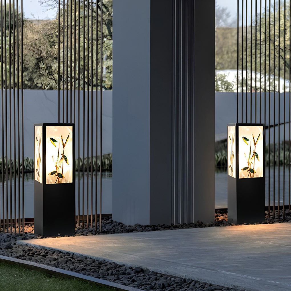 Modern Square LED Bollard Pathway Lights – Sculptural Outdoor Landscape Lighting