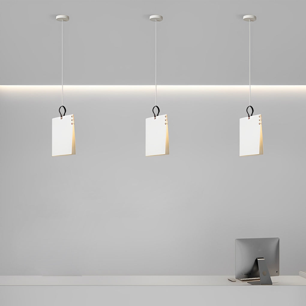 Modern Book Pendant Light with Fabric Shade for Study and Office