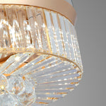 Crystal Ceiling Fan with Light – Gold Iron, European Luxury Design