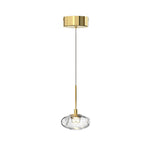 Italian Minimalist Glass Pendant Light with LED Ring