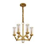 Lumière Cascade: Modern Copper Glass Drop Chandelier for Elegant Interiors